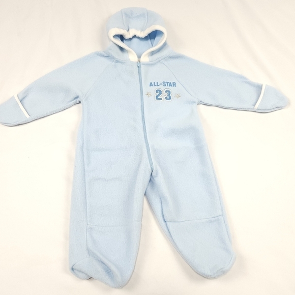 Mac Henry Active Wear Blue Fleece Snowsuit Size 6/9 Months - Picture 1 of 3